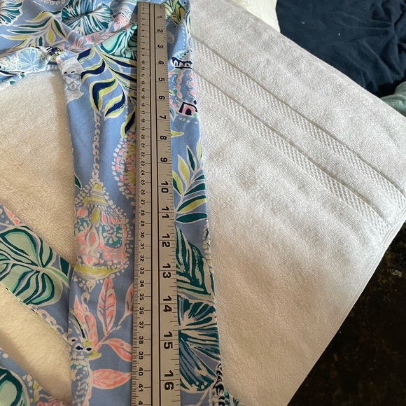 LILLY PULITZER Jessalynne Wrap Romper Blue Peri Lapis Lanterns - Picture 11 of 16